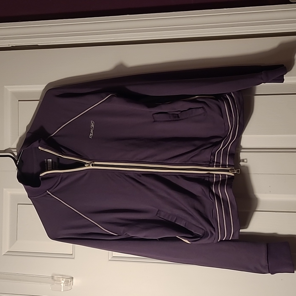 Reebok Womens Medium purple athletic training full zip long sleeve sporty jacket